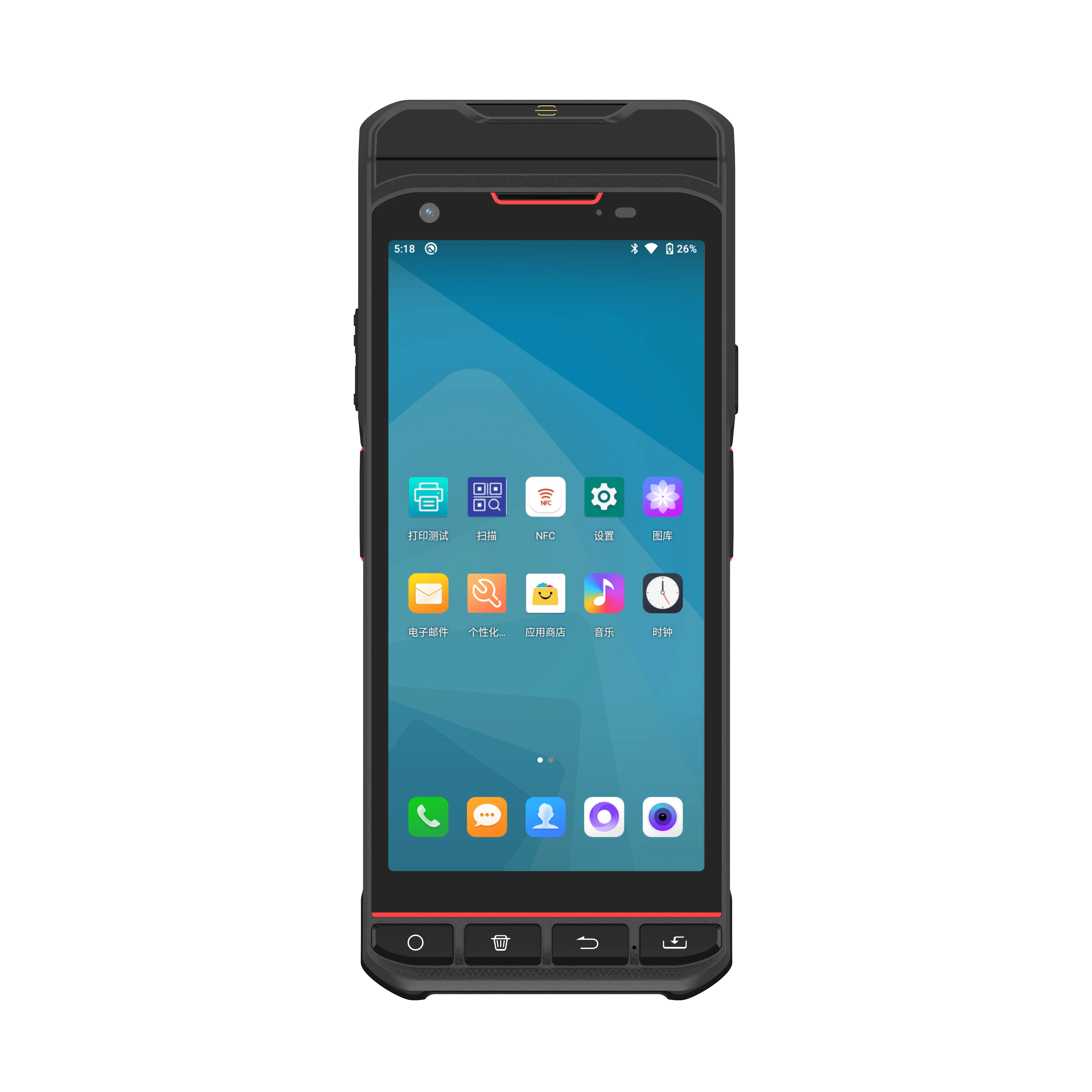 Android 13 Ручной 4G Pos 5 5-дюймовый с 2D-сканером/NFC 4 + 64 ГБ терминал Встроенный принтер