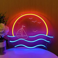 wholesale sea with boat led neon bedroom hallway store decor unique beautiful design boy girl birthday gift dimmable night light