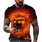Модная трендовая Мужская футболка с маленьким львом, Повседневная Свободная футболка большого размера с круглым вырезом и коротким рукавом, продажа уличных топов в стиле панк