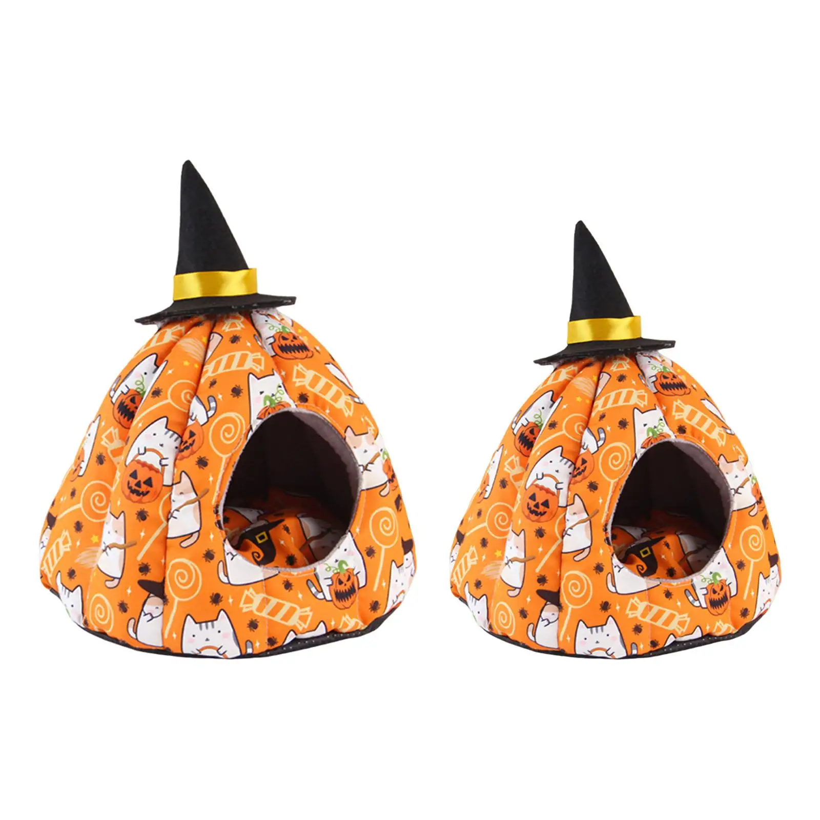 

Домик-гнездо для домашних животных, принадлежности для сна с принтом, тыква для Хэллоуина, ежик, маленький домашний хомяк для Хэллоуина