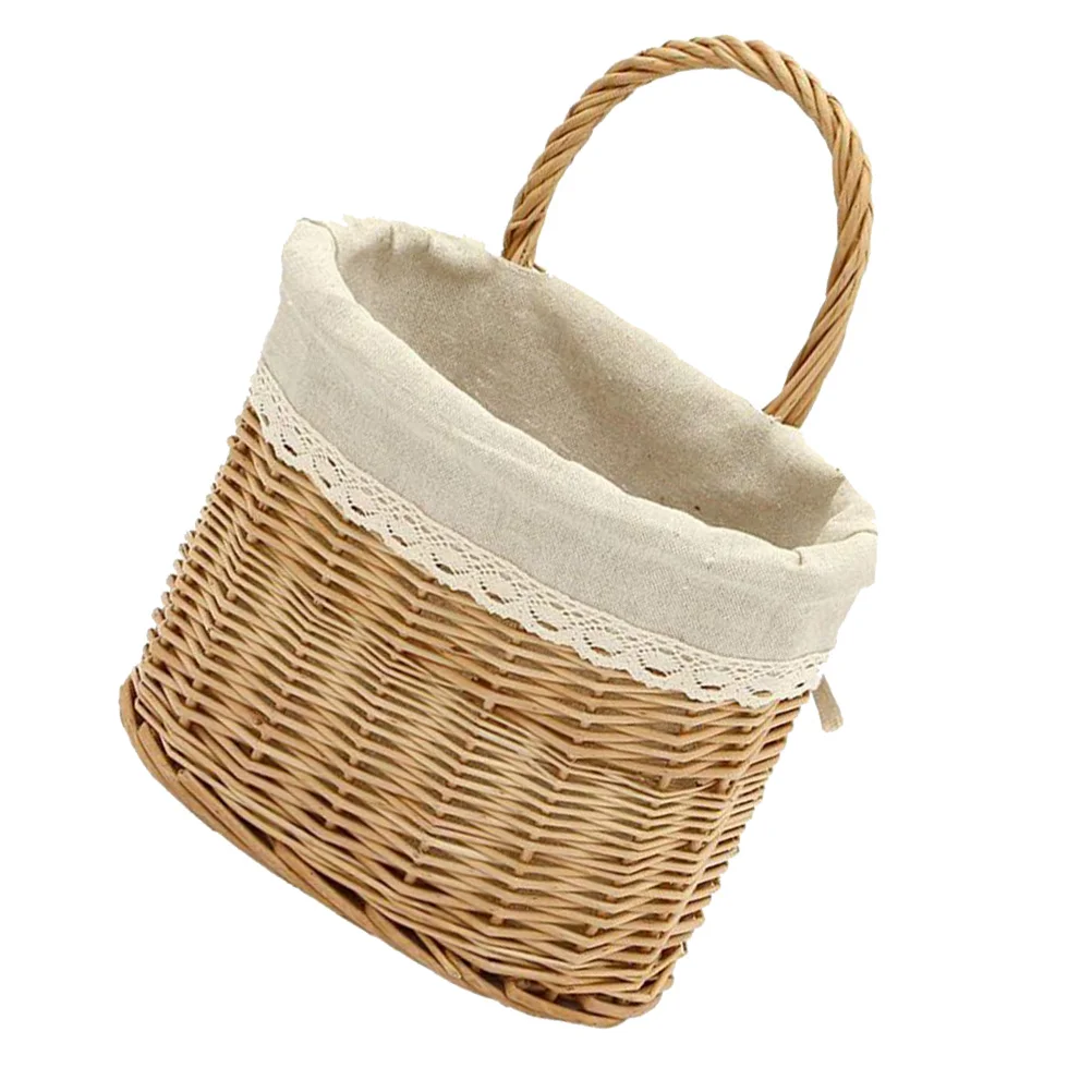 

1Pc Woven Bread Basket Woven Wall Storage Baskets Wall Hanging Woven Planter