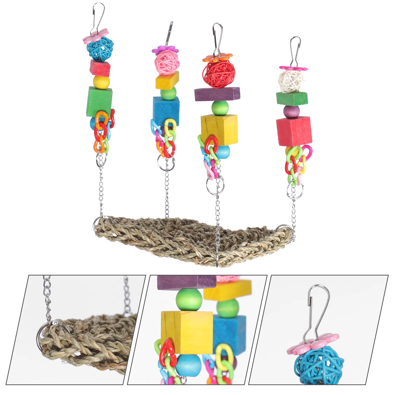 

Hammocks Bird Hammock Swing Foraging Toy Bite Training Supplies Block Parrot Household
