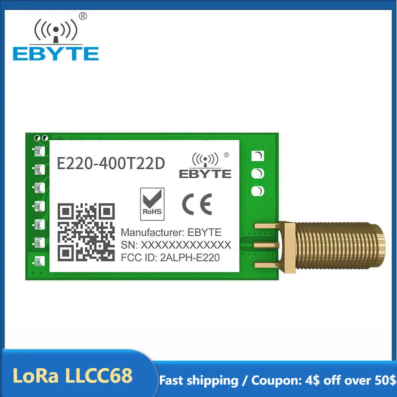 LoRa 433MHz LLCC68 470MHz Wireless Module 22dBm Long Range 5km EBYTE E220-400T22D SMA-K UART RSSI Transmitter Receiver SEMTECH