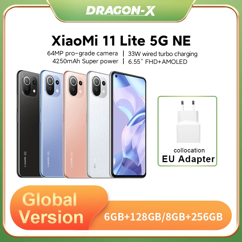 Global Version Xiaomi 11 Lite 5G NE Smartphone 128GB/256GB Snapdragon 778G Octa Core 64MP Camera 90Hz