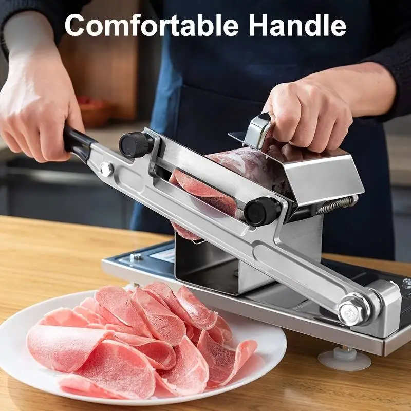 1pc Spring Automatic Meat Delivery, Double Bearing Slicer, Adjustable Thickness, Meat Slicing Meat Roll Machine, Household Cutti
