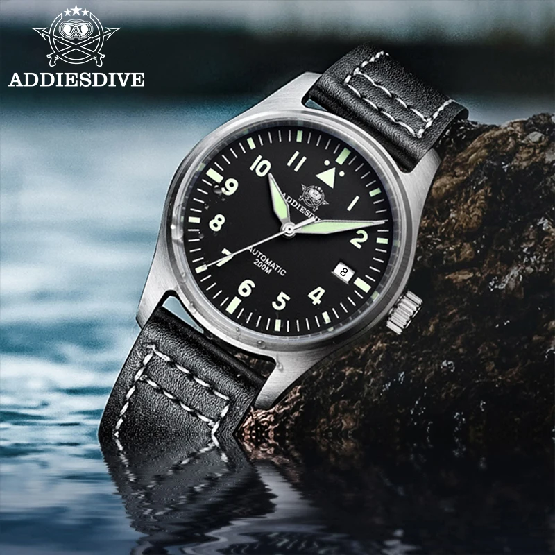 ADDIESDIVE AD2519 reloj hombre сапфировые автоматические механические часы с черным циферблатом, водонепроницаемые 200 м, дайверские часы, супер светящиеся часы (art.: 3920d35f0404f) - 3920d35f0404f