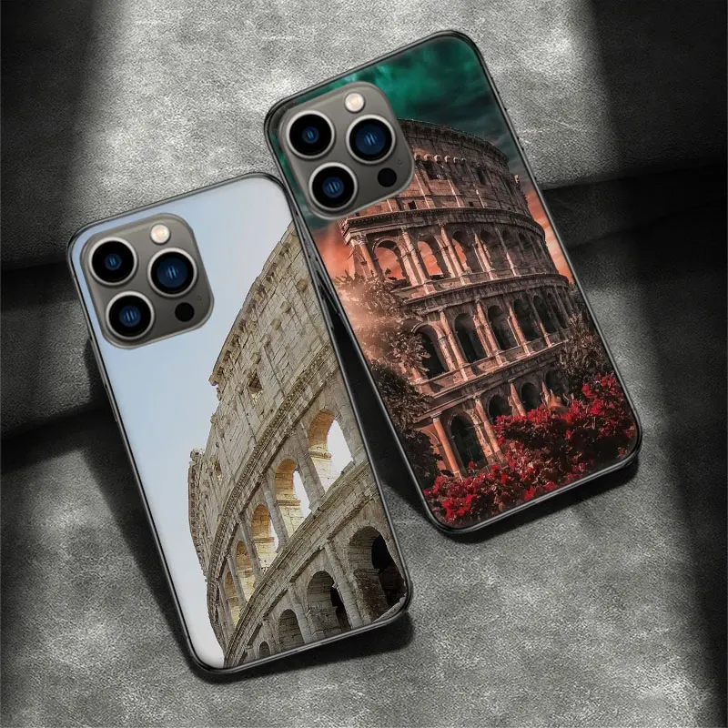 Чехол для телефона Colosseum Rome Italy Apple Iphone 16 15 Plus Soft 13 12 Mini Cover 11 14 Pro Max Capa 8 7 SE Shell Coque Silicone