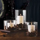 8 см прозрачный стеклянный подсвечник, подсвечник для дома, свадебные праздники, ужин при свечах