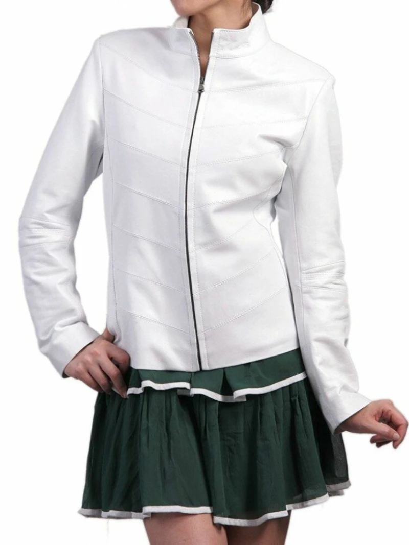 100% Real Sheepskin Women Leather Jacket Biker Leather Coat Genuine Leather Outwear