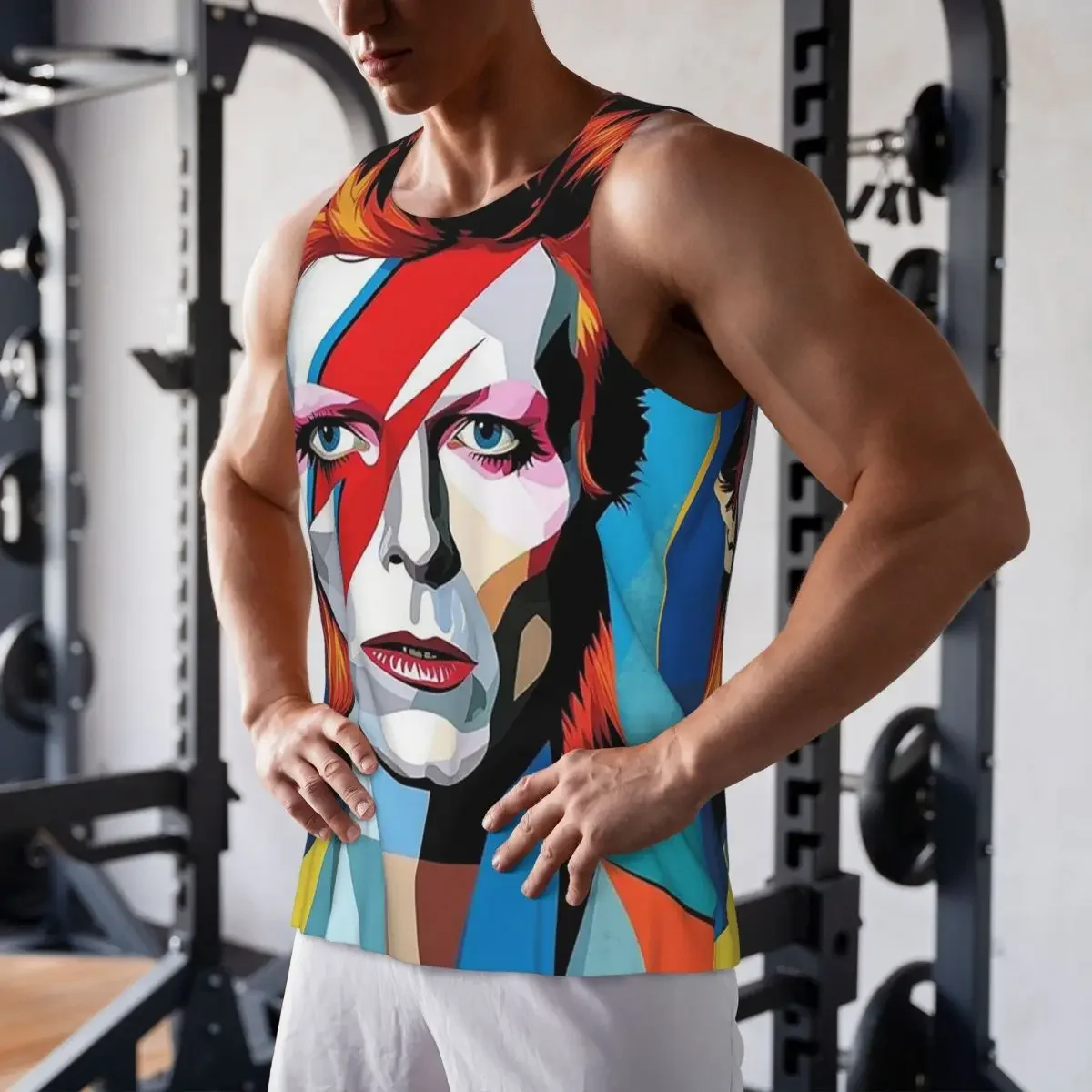 Фото Быстросохнущая дышащая майка-бодибилдинг Davids Bowied для спортзала без рукавов №2