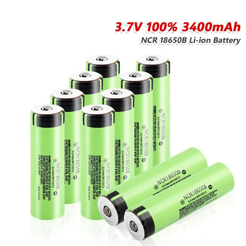 

100% New Original NCR18650B 3.7V 3400 mah 18650 Lithium Rechargeable Battery For Flashlight batteries (NO PCB)Pointed