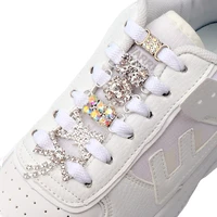 1pair diamond %c2%a0af1 shoe decorations shoelaces metal buckle charms luxury rhinestone shoes accessories metal laces lock sneaker