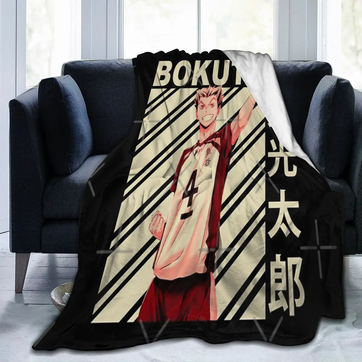 

Bokuto Koutarou Vintage Art Blanket, Facecloth Blanket Cute Style Christmas Birthday Gift Multi Size
