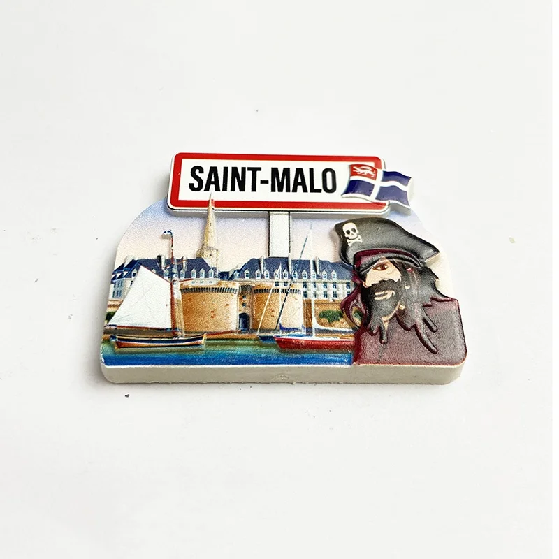 Saint Malo Франция Пираты туристические сувениры 3D магниты для холодильника