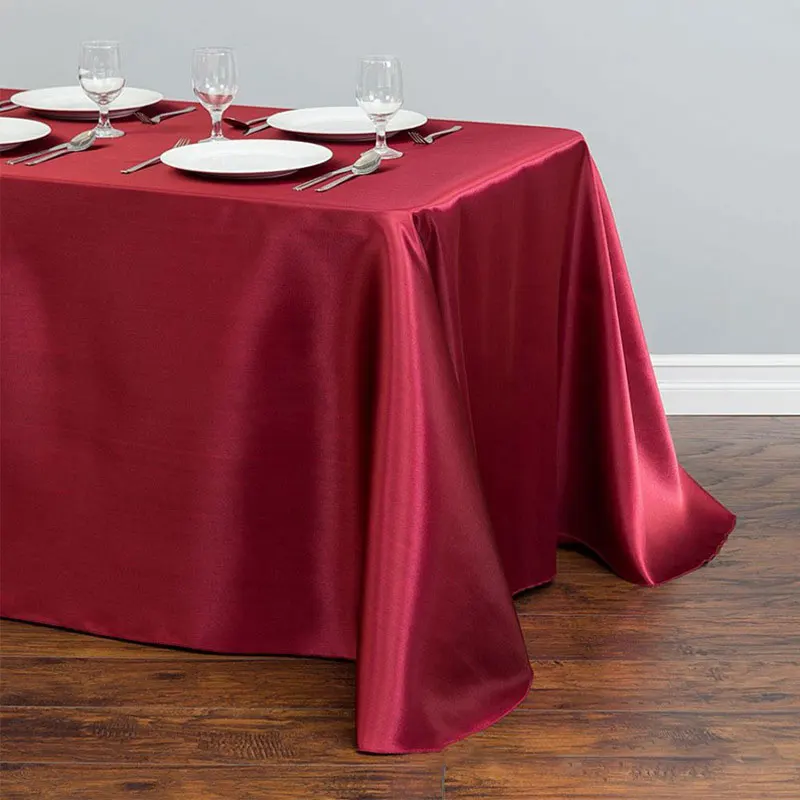 

Satin Table Cloth Table Topper Overlay Table Cover Tablecloth Birthday Wedding Banquet Hotel Festival Party Decoration