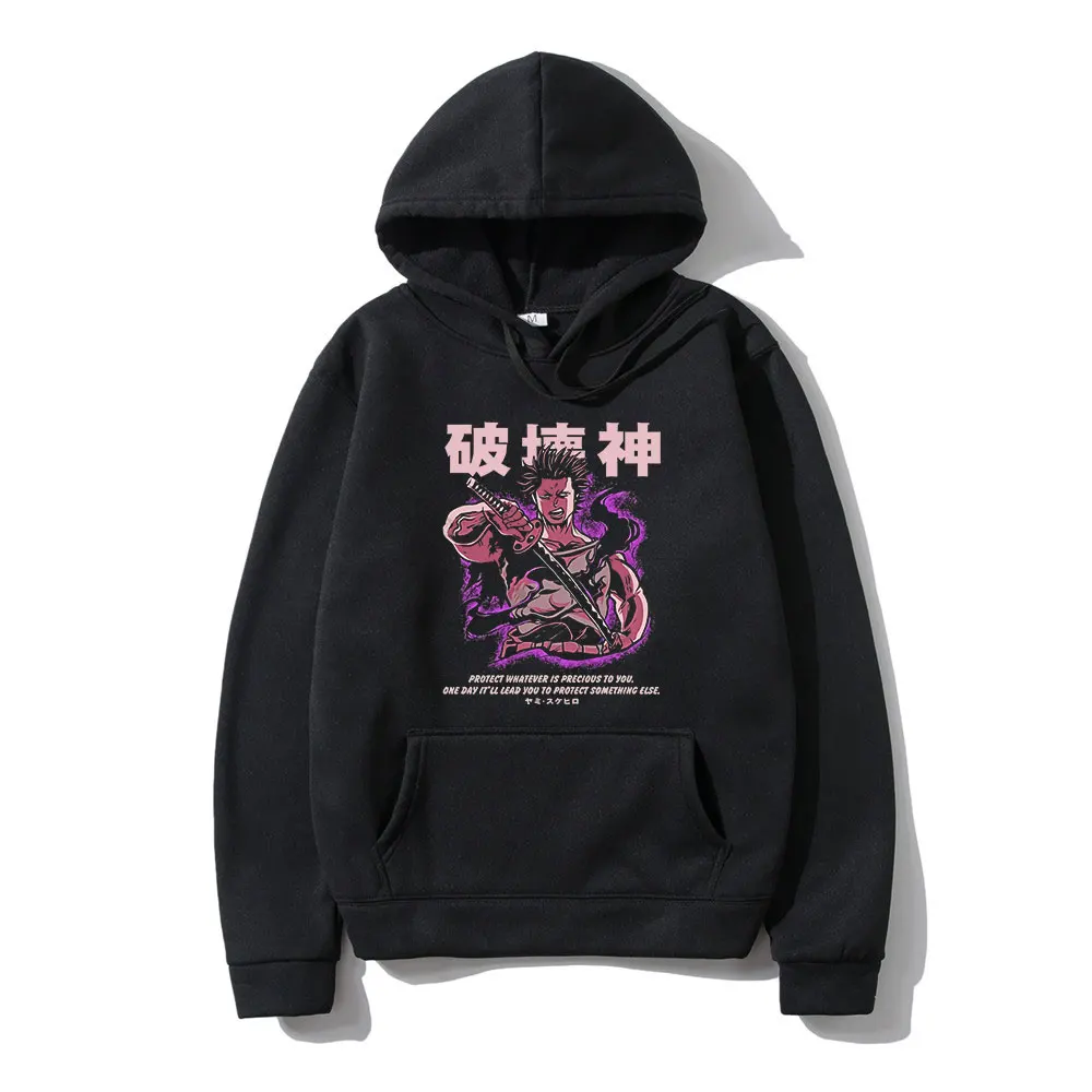 

Japanese Anime Black Clover Hoodie Men Cartoon Yami Sukehiro Harajuku Hooded Pullover Black Men Women Long Sleeve Sweatshirt