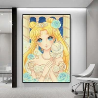 5d diy diamond painting japan anime ancient sailor moon art full square round drill embroidery cross stitch home decor kids gift