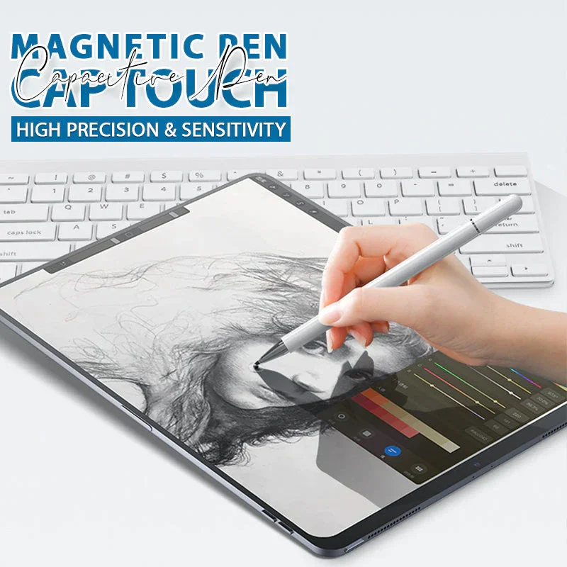 

Magnetic Pen Cap Touch Capacitive Pen Pencil 2 in 1 Magnetic Disc Fiber Tip Stylus Pen for iPad Phone Pad All Touch Screens