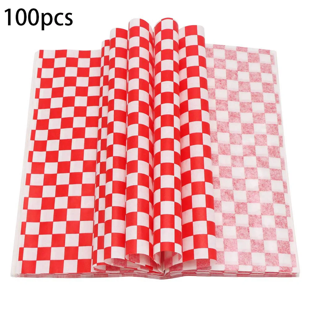 

Вощеная бумага Deli, красно-белая клетка, 25/50/100 шт