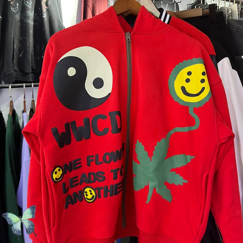 

CPFM XYZ KANYE American Casual Loose Jacket Letter Graffiti Print Men Women Loose Cardigan Zipper hoody sweatshirt