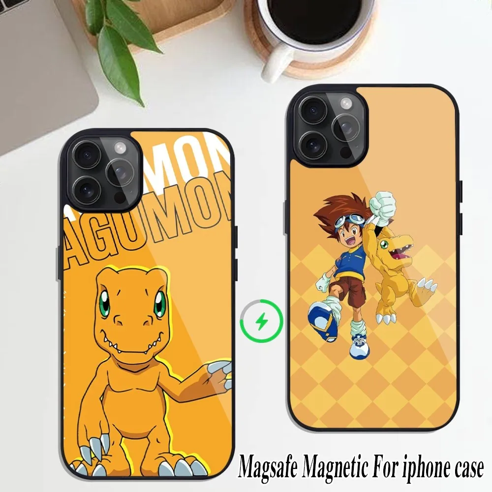 Чехол для телефона с аниме Digimon Adventure iPhone Magesafe Magnetic 15 Pro11 Mini 12 13 14 Max Plus Shell