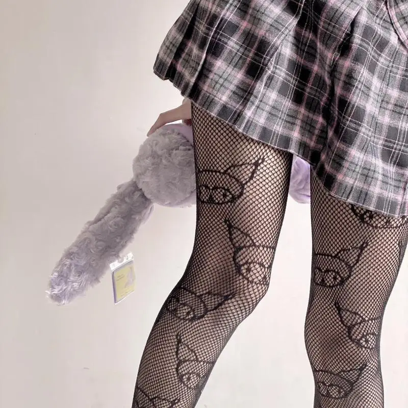 

Sanrios Kuromi Anime Cartoon Stockings Kawaii Sexy Spice Creative Personality Anti-Slip Anti-Strip Leggings Fishnet Stockings