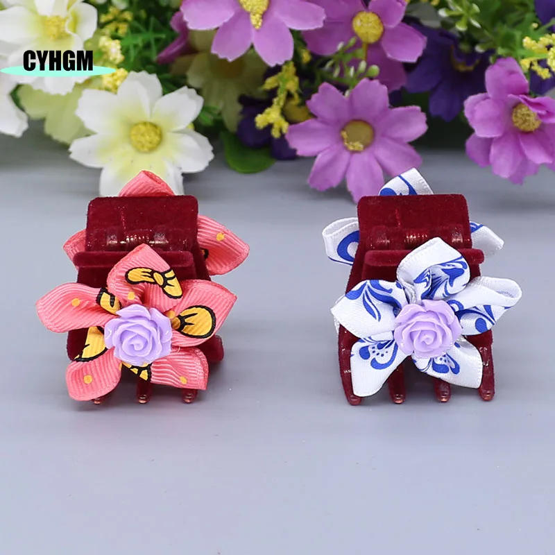 Оптовая продажа новые заколки для волос с лентой девочек шелковые милые женские