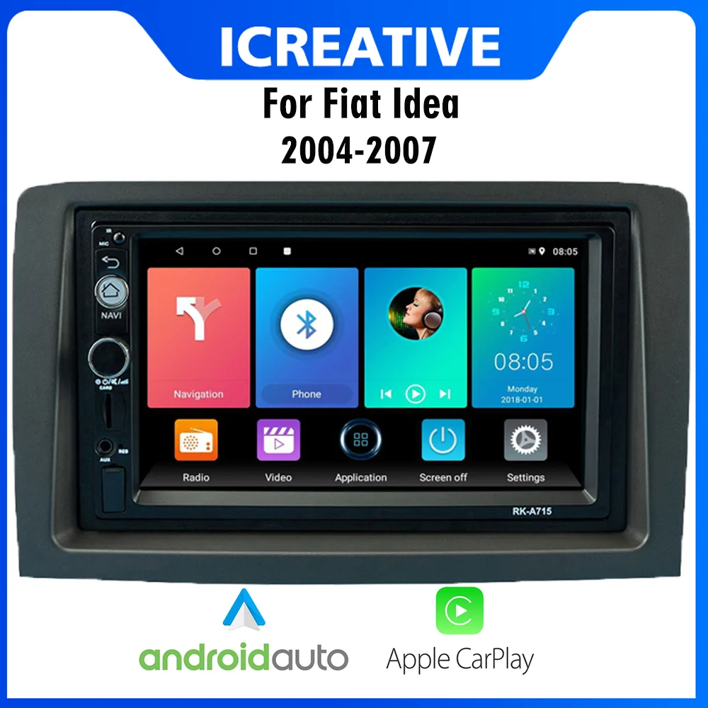 

Автомагнитола 2 Din Carplay для Fiat IDEA 2004-2007, мультимедийный проигрыватель с рамкой 7 дюймов, автомагнитола на Android