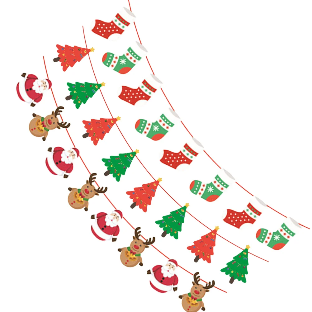 

Banner Christmas Garlandbunting Holiday Hanging Stocking Decoration Party Supplies Reindeer Decor Tree Flags Burlap Santa