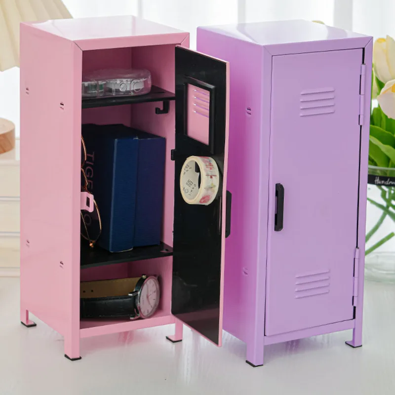 Мини-шкаф косметический железный ящик для хранения милая девушка органайзер