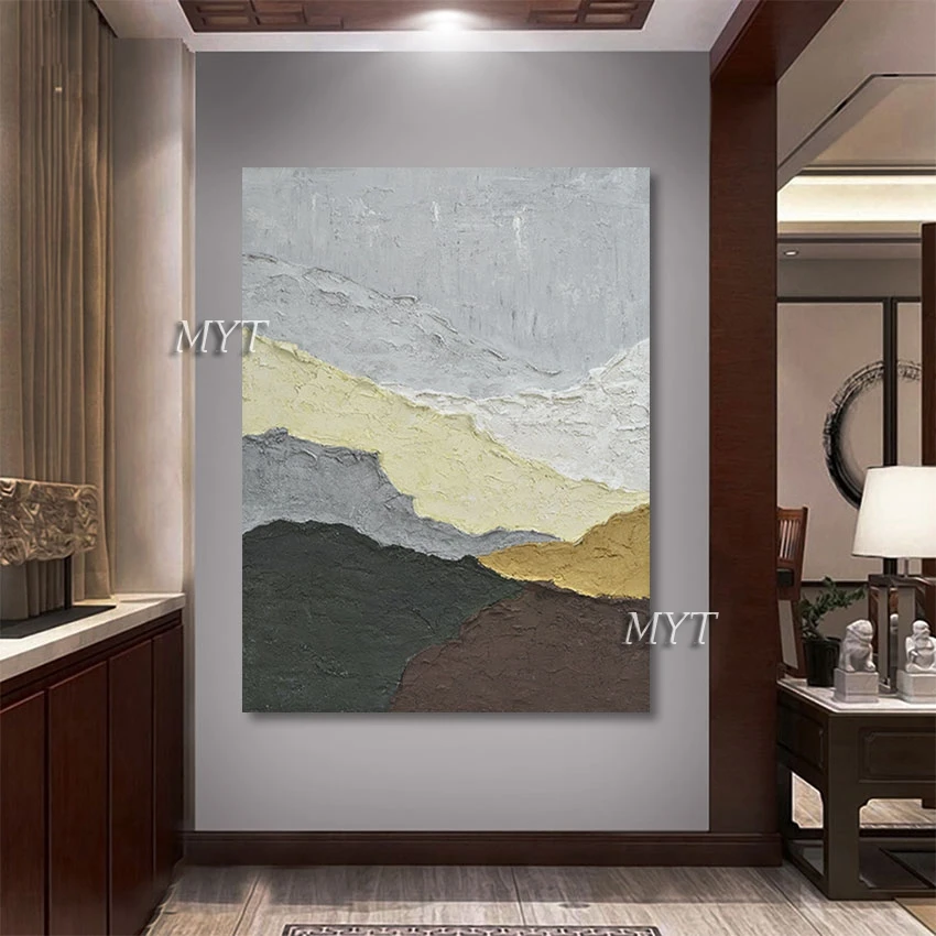 

High Quality Abstract Mountain Wall Canvas Knife Paintings Thick Acrylic Art Picture Modern Handmade Office Decorative Unframed