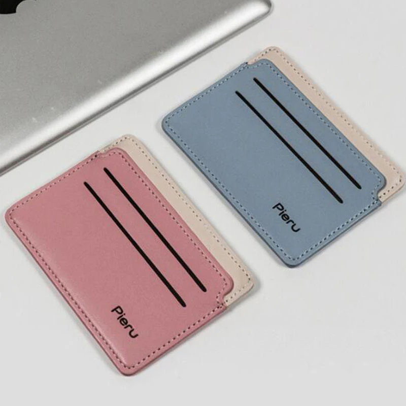 

Чехол для карт карамельных цветов, кошелек из искусственной кожи, держатель для карт, Ультратонкий чехол для карт, однотонный Тонкий деловой чехол для женщин и мужчин