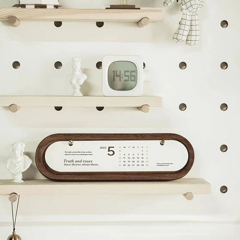 

Calendar Ornament Wooden Desk Calendar Rack Creative Office Desktop Calendar Base Light Luxury Desk Calendar Rack