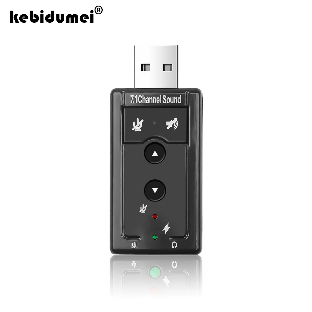 

Внешняя USB Виртуальная 7,1 канальная 3D Звуковая карта для динамика микрофона, звуковая карта, адаптер для микрофона с разъемом 3,5 мм, конверте...