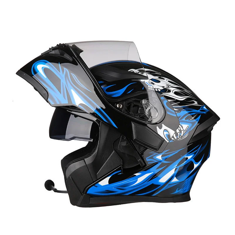 Suitable for  helmet motorcycle full helmet faceless helmet helmet Bluetooth helmet running motorcycle enlarge