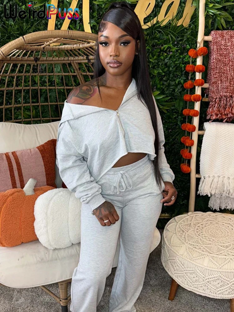 Weird Puss повседневный спортивный комплект из 2 предметов женский кардиган на молнии