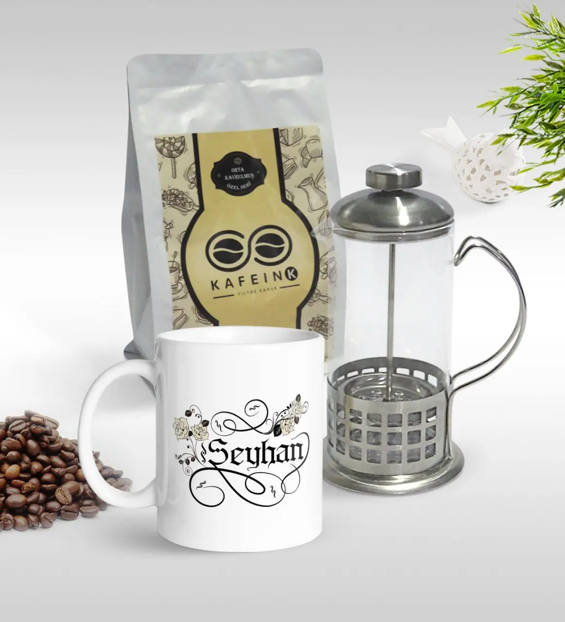 

Персонализированные-кружка и французский Пресс & 250gr фильтр Кофе подарок Seti-6