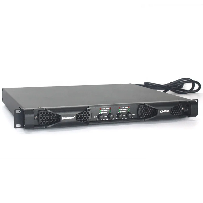 

3800 Watt 2 Ohms Stable 1u Digital Amplifier K4-1700 4 Channels Class D Sound Amplifier