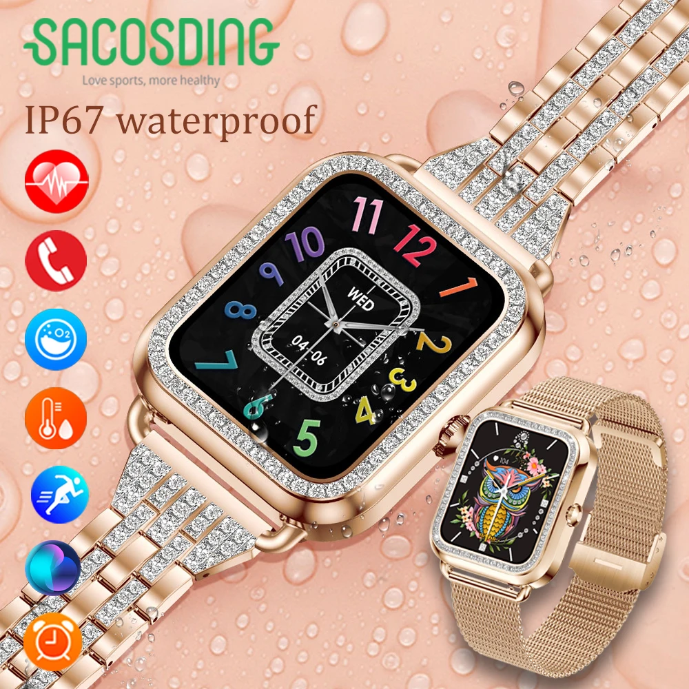 Смарт-часы для женщин Bluetooth монитор здоровья артериального давления