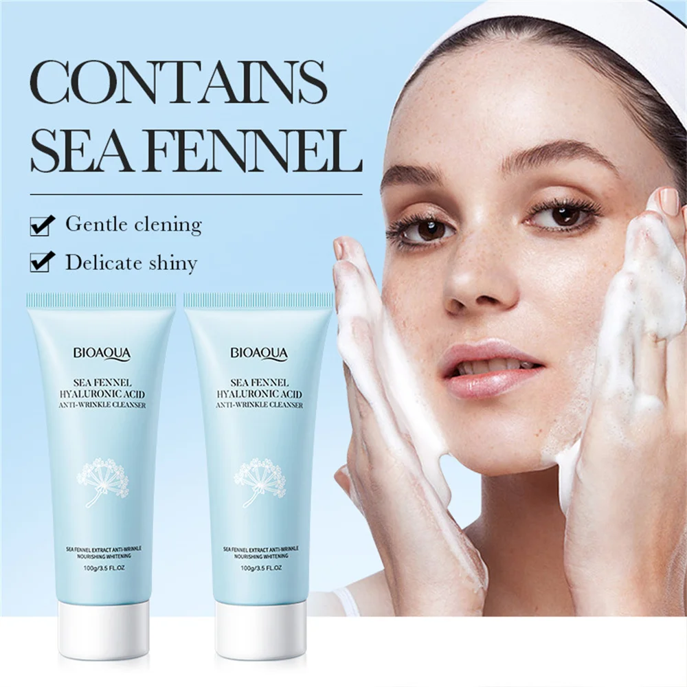 

Seaweed Hyaluronic Acid Anti Wrinkle Cleanser Moisturizing and Mild Oil Control Facial Cleanser Repair Soothe Soften Improve