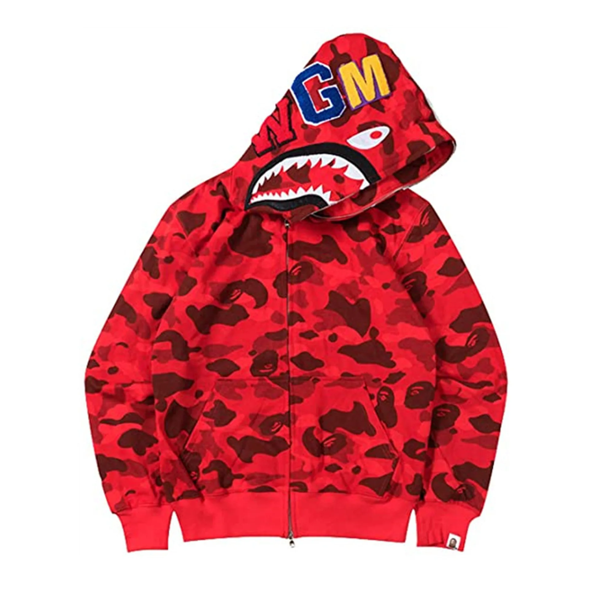 2023 New Bapes Shark Camo Hoodie Polyester Youth Couple Street Style Hip Hop Hoodie