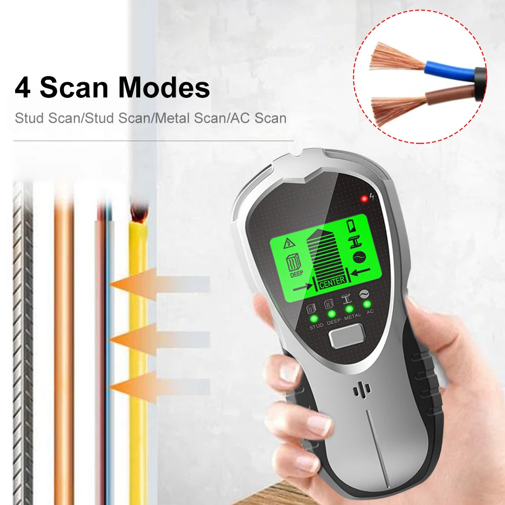 

4 in 1 Metal Detector Find Metal Wood Studs AC Voltage Live Wire Detect Wall Scanner Electric Box Finder Wall Detector