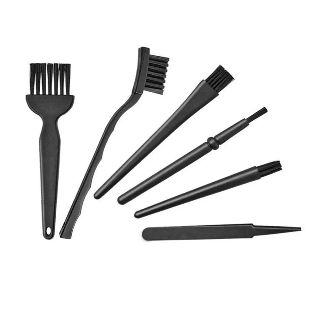 

Keyboard Brush Kit 6 In 1 Plastic Handle Nylon Anti Static Brushes Computer Keyboards Machine Car Interior Vent Cleaning Tool