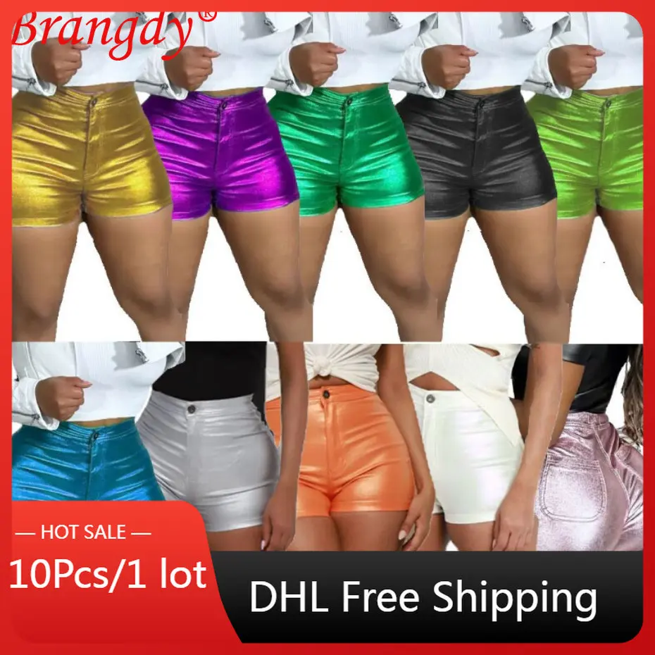 

10 шт. большие партии, оптовая продажа, женские шорты, модные классические слитные короткие брюки на молнии с карманами на пуговицах, повседневные B11159