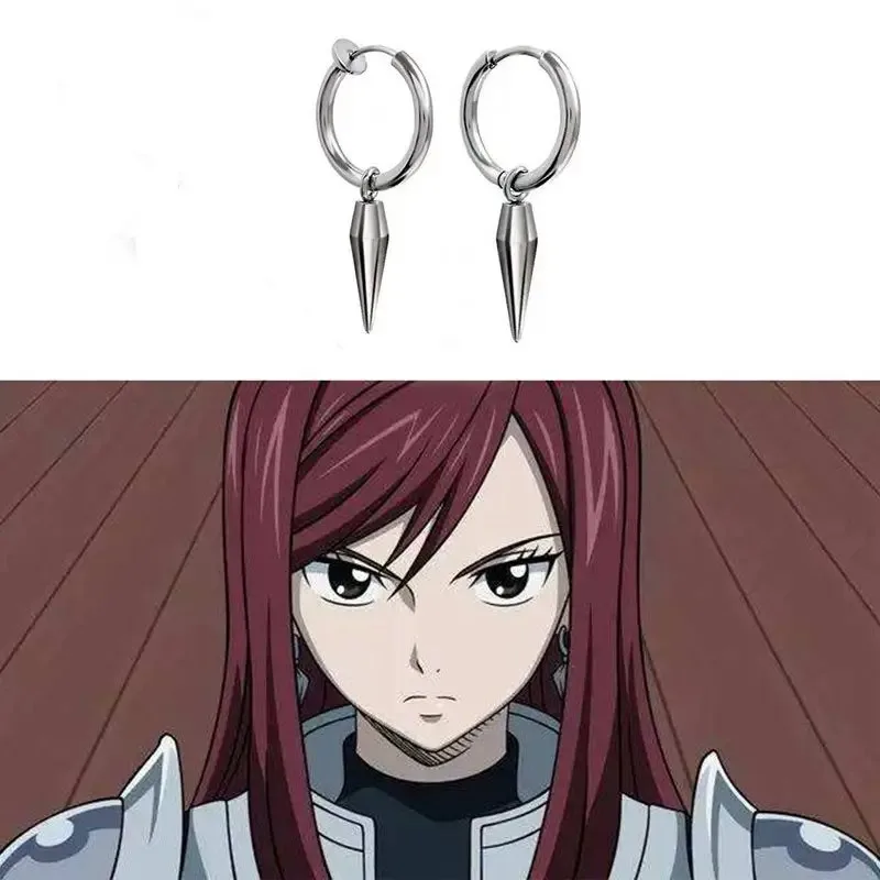 Аниме Fairy Tail панк серьги-гвоздики из нержавеющей стали для мужчин и женщин