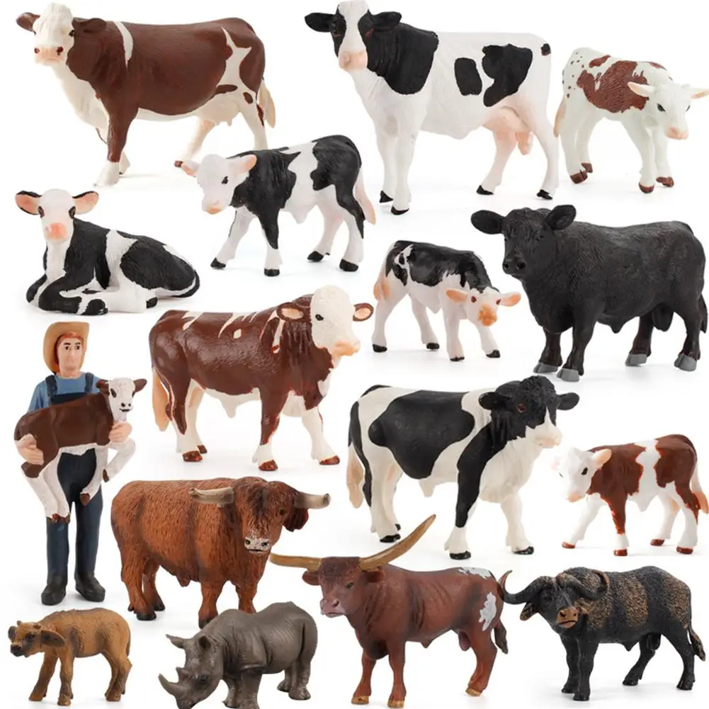 Simulation Milk Cow Action Figures Realistic Cute Farm Animals Model Ornaments For Children Collection