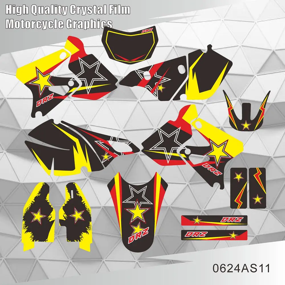 

Полная графика, наклейки, мотоциклетный фон, индивидуальный номер, имя для SUZUKI DRZ400 SM S E DRZ 400 SM S E 2000-2020