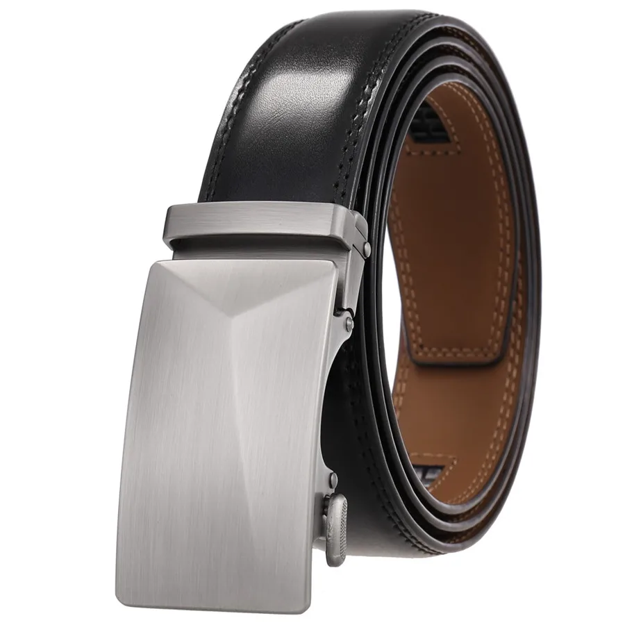 Men's Belt Ratchet Dress Belt with Automatic Buckle Men's Leather Ratchet Dress Belt for Men with Automatic Buckle