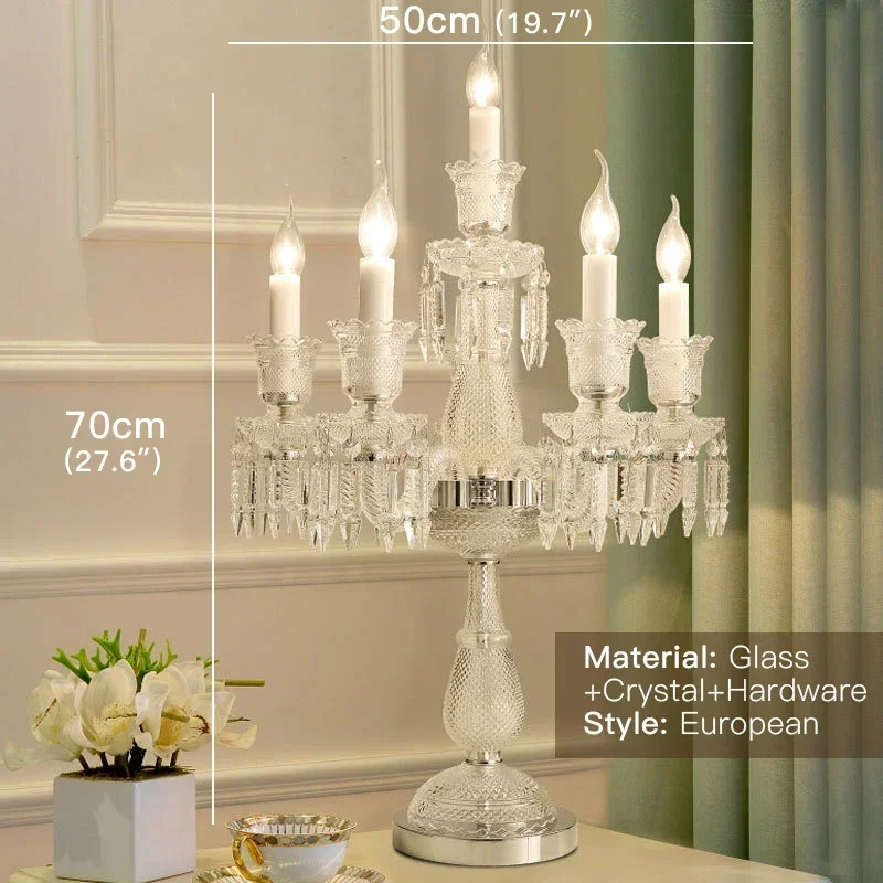 OUFULA Европейский стиль хрустальная настольная лампа