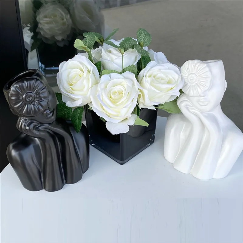 

Статуя абстрактной девушки, Женская ваза, искусство для женщин, сушеные цветы, организация, керамическое ремесло, домашний декор, цветочный ...